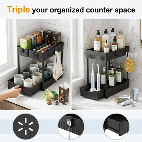 Avorel NeatSpace™ | 2-Pack Under-Sink Organizer