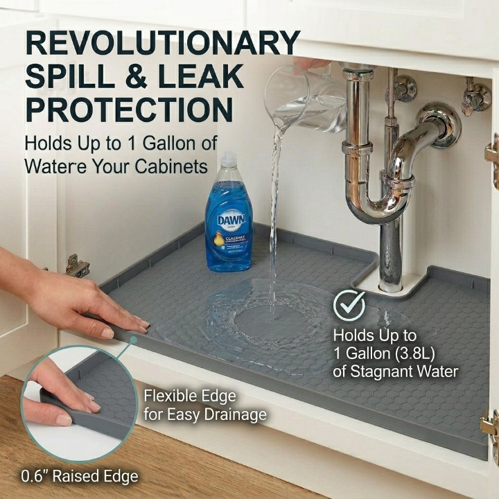 Avorel DrySpace - Premium Waterproof Under Sink Mat & Cabinet Protector